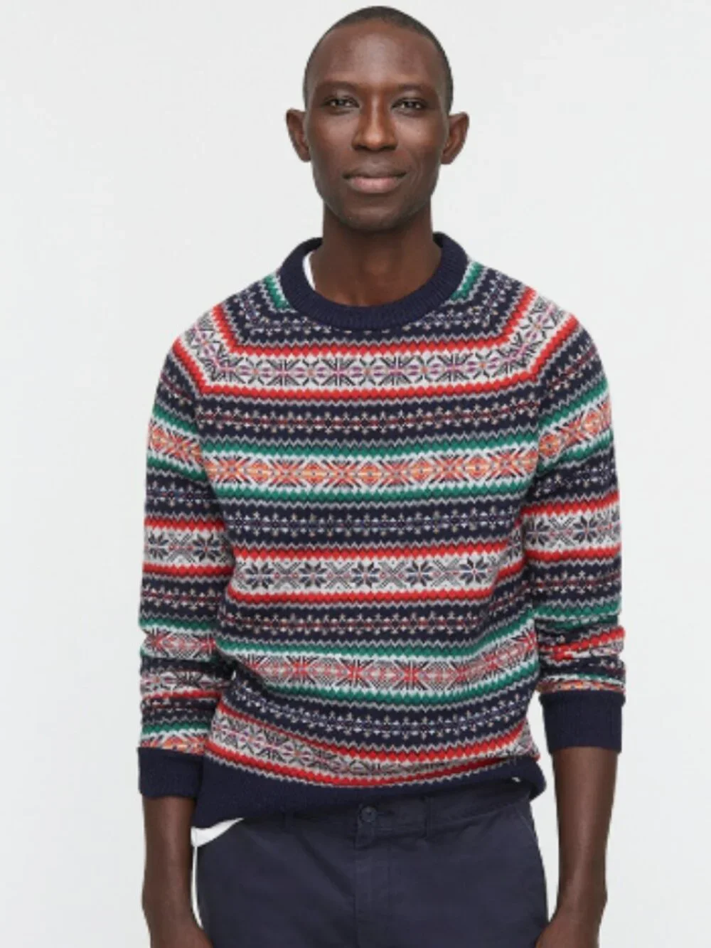 J. Crew Fair Isle Lambswool Crewneck Sweater Size Small